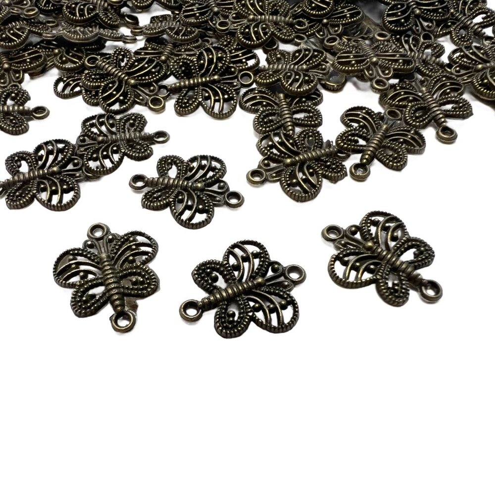 80 Piece Filigree Butterfly Connectors Findings Jewelry Making Supplies Destash